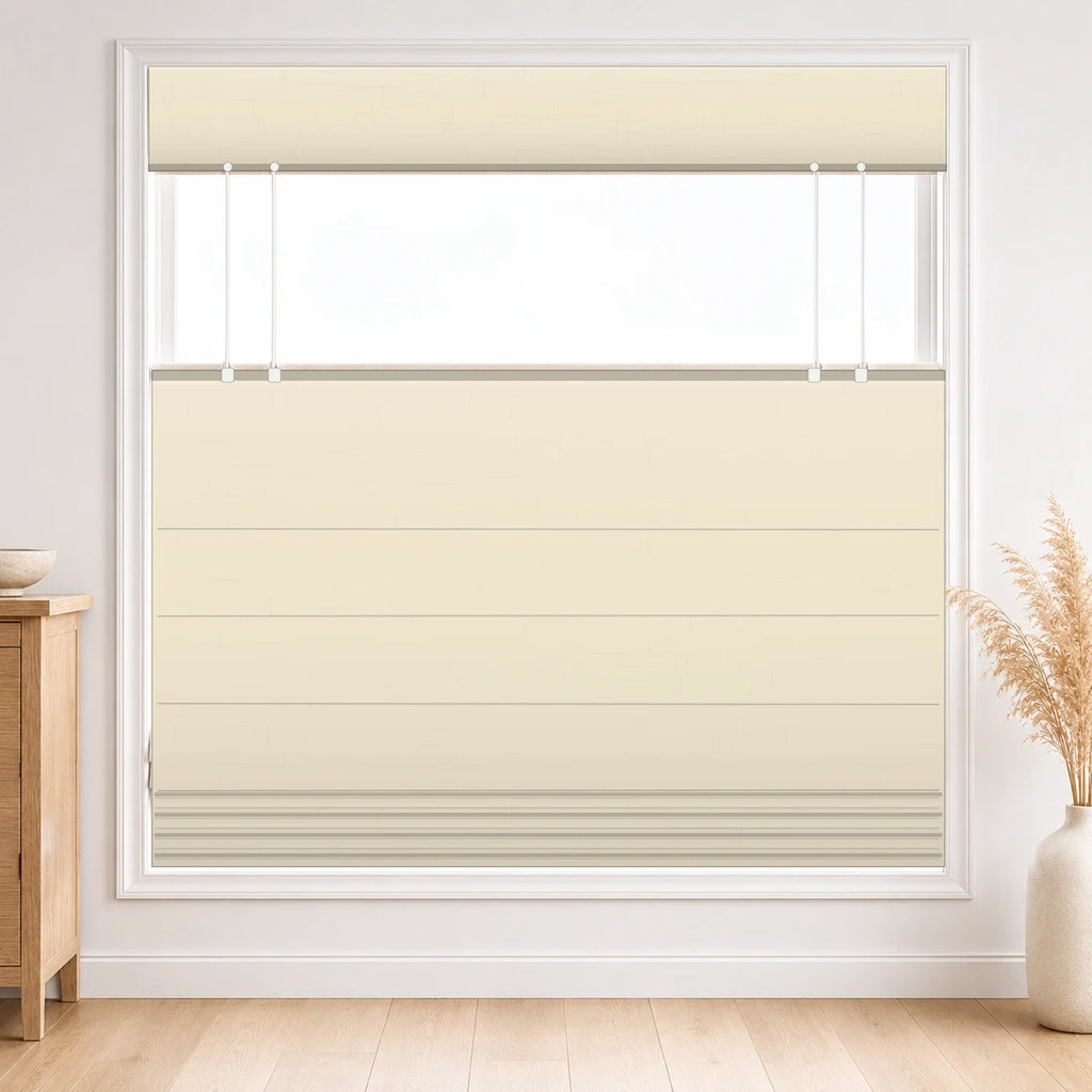 Custom Top Down Bottom Up Roman Shade color option Ivory#(7084-6) by Fredesigner