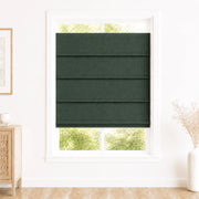 Jenna Linen Roman Shades & Blinds product color Midnight Green(
