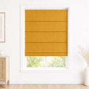 Jenna Linen Roman Shades & Blinds product color Mustard Yellow (