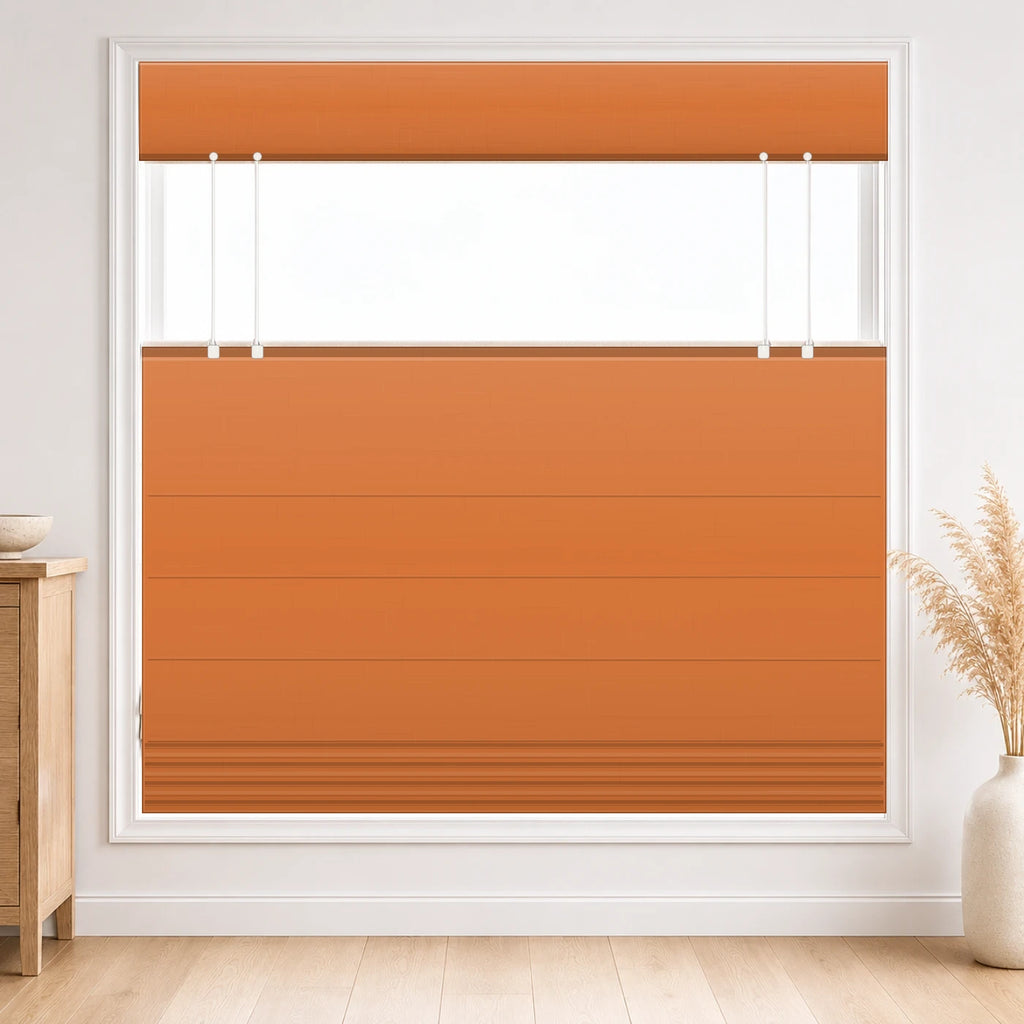 Custom Top Down Bottom Up Roman Shade color option Orange (#7084-44) by Fredesigner
