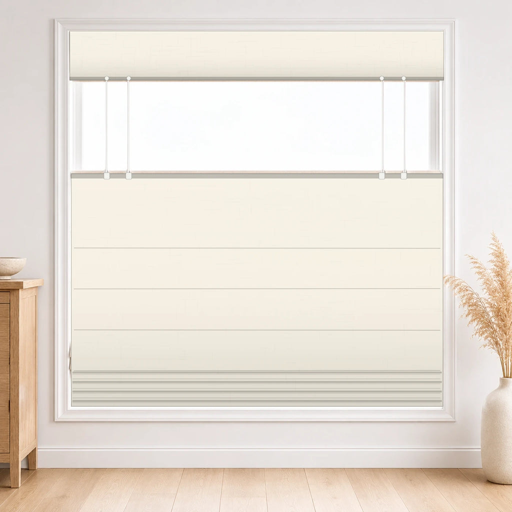 Custom Top Down Bottom Up Roman Shade color option Paper White(#7084-0) by Fredesigner