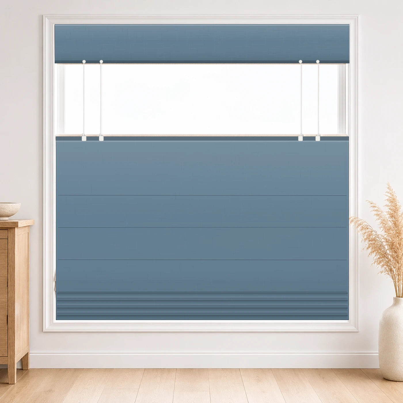 Custom Top Down Bottom Up Roman Shade color option Slate Blue (#7084-23) by Fredesigner