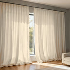 Extra Wide Curtains Sheer Curtains for Living Room Damme - Natural D87-1
