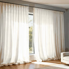 Extra Wide Curtains Sheer Curtains for Living Room Damme - White D87-2