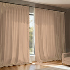 Extra Wide Curtains Sheer Curtains for Living Room Damme - Light Brown D87-4