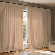 Extra Wide Curtains Sheer Curtains for Living Room Damme - Light Brown D87-4