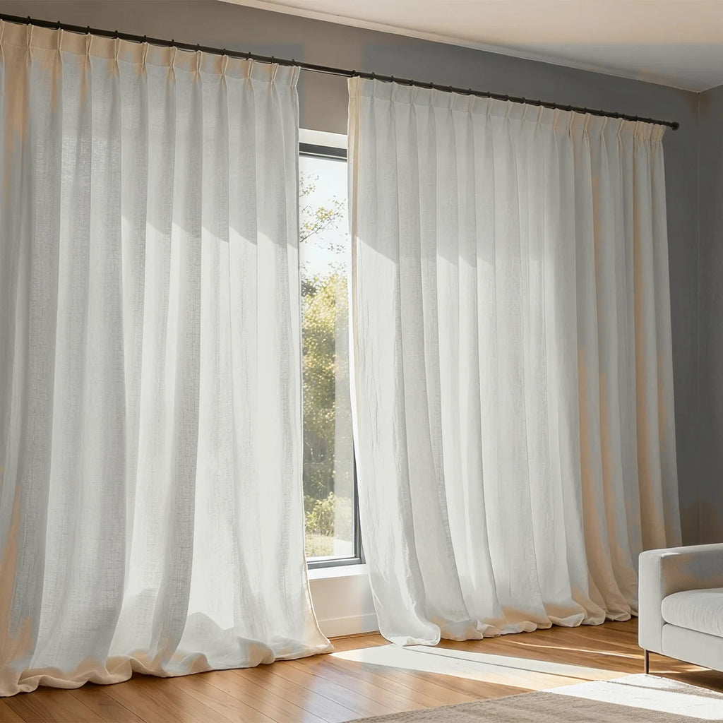 Extra Wide Curtains Sheer Curtains for Living Room Damme - Light Grey D87-5