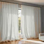 Extra Wide Curtains Sheer Curtains for Living Room Damme - Light Grey D87-5