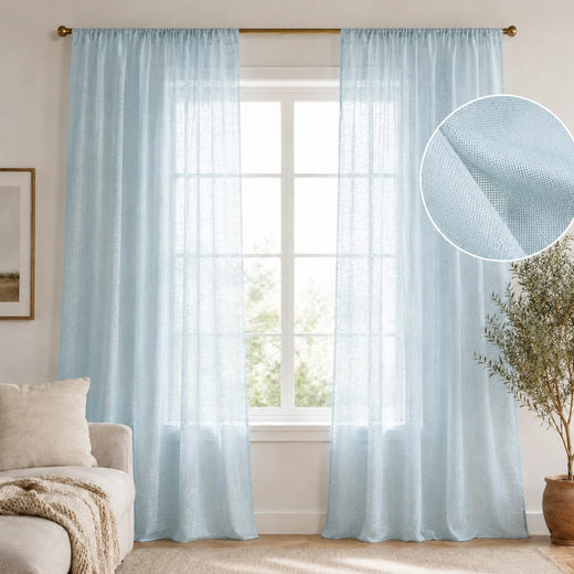 Custom Sheer Curtains Damme - Baby Blue D87-3 browser generated product photo