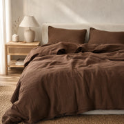 Double-Layer Gauze Muslin Cotton Duvet Cover - Coffee browser generated product photo