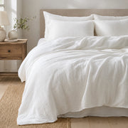 Double-Layer Gauze Muslin Cotton Duvet Cover - White browser generated product photo