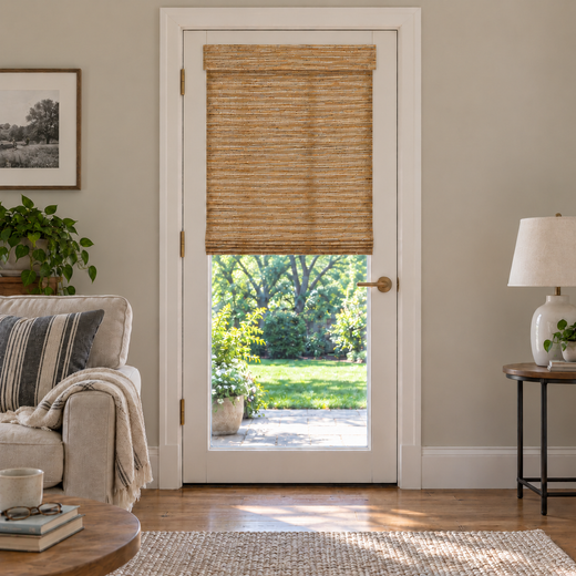 Custom Tessora French Door Bamboo Shades - Woven 9077K browser generated product photo by Fredesigner