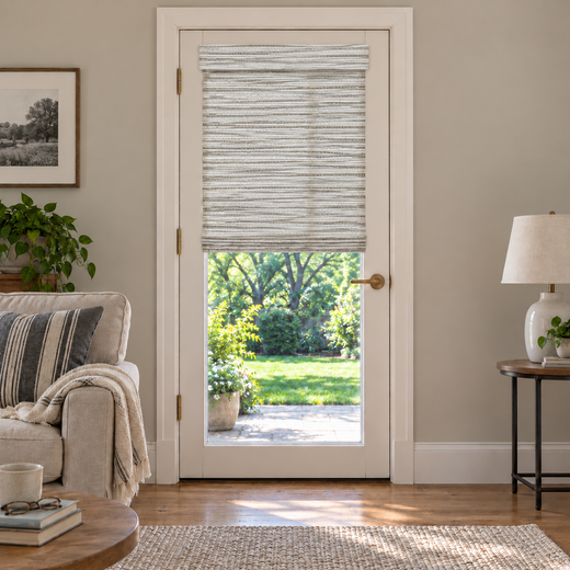 Custom Orelle French Door Bamboo Shades - Ivy Marble browser generated product photo by Fredesigner