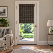 Custom Orelle French Door Bamboo Shades - Ivy Black Brown browser generated product photo by Fredesigner
