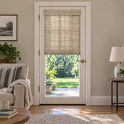 Custom Tessora French Door Bamboo Shades - Almond E427 browser generated product photo by Fredesigner