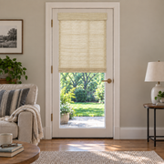 Custom Tessora French Door Bamboo Shades - Ramie Coconut JU-04 / TWOPAGES LN22 browser generated product photo by Fredesigner