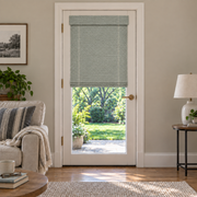 Custom Auvia French Door Bamboo Shades - Nomi Grayish Blue browser generated product photo by Fredesigner