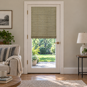 Custom Natural French Door Bamboo Shades - Natural Enchanted Meadow NU-06 browser generated product photo by Fredesigner