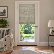 Custom Natural French Door Bamboo Shades - Natural Prairie NU-07 browser generated product photo by Fredesigner