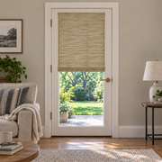 Custom Natural French Door Bamboo Shades - Natural Grassland NU-09 browser generated product photo by Fredesigner