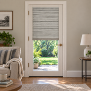 Custom Natural French Door Bamboo Shades - Natural Sesame Gray browser generated product photo by Fredesigner