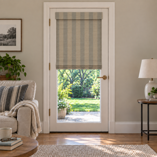 Custom Tessora Reed French Door Bamboo Shades - RS408-4 browser generated product photo by Fredesigner