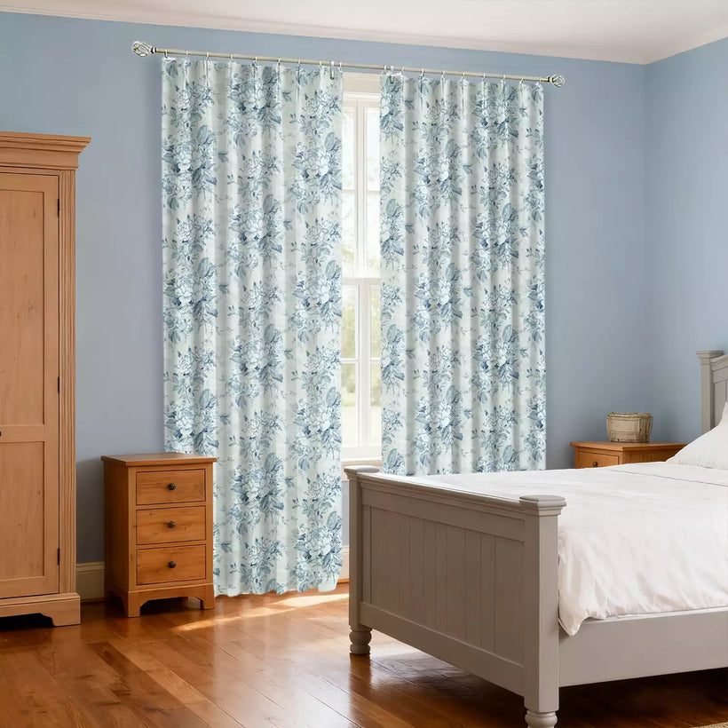 flowered drapes
