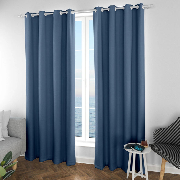 Custom Navy Blue Curtain 100% Blackout - Fredesigner