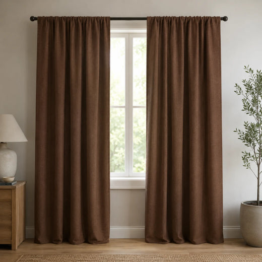 Striped drapery panels striped curtains Willow - Brown browser generated product photo