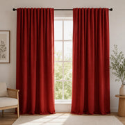 Striped drapery panels striped curtains Willow - Red browser generated product photo