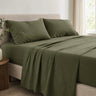 Linens Bed Sheet Set Queen Size for Hot Sleepers - Olive Green browser generated product photo