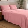 3-Pieces Comfy Breathable Bed Sheets Set Lace Edge - Pink browser generated product photo
