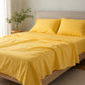 3-Pieces Lace Ruffled Bedding Comforter Set - Yellow browser generated product photo