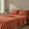 French Natural Linen Bedding Set - Terracotta browser generated product photo