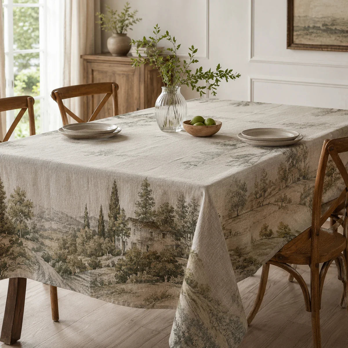 Tablecloth Linen Waterproof for Kitchen Dining - picture browser generated product photo