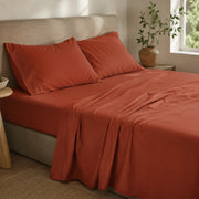 Pure Linen Sheets Set 100% French Linen - Brick browser generated product photo