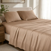 Pure Linen Sheets Set 100% French Linen - Light Brown browser generated product photo