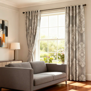 gray printed curtains