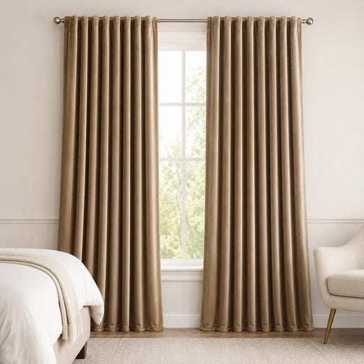 Halloween Window Curtains Bolonia - #HV2028-2 Light Coffee Color browser generated product photo