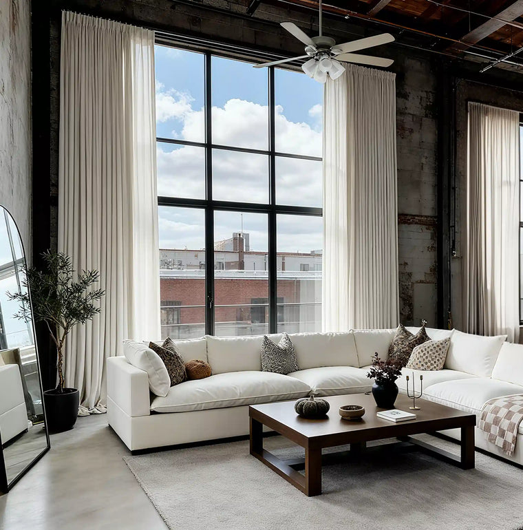 Loft Curtain Extra Long Pleated Curtains Sedona - Fredesigner