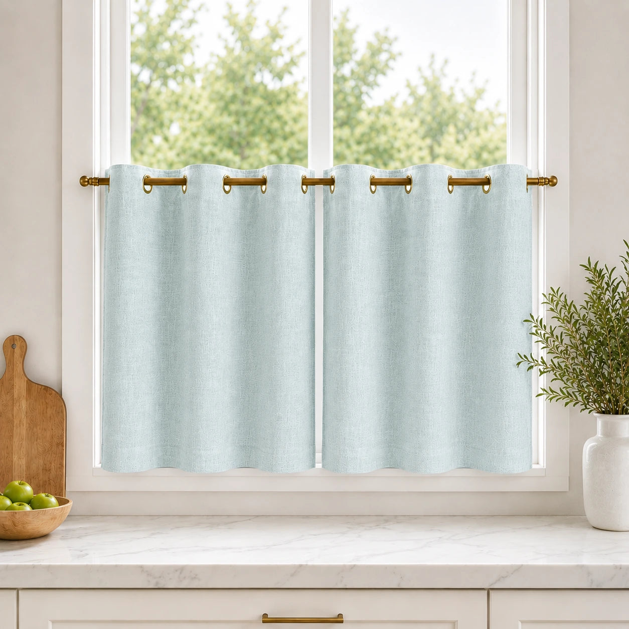 Lengths Window Curtain Sedge - #7084-17 Pale Blue Aqua browser generated product photo
