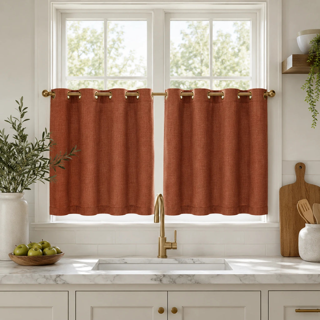 Lengths Window Curtain Sedge - #7084-2 Rust Red browser generated product photo