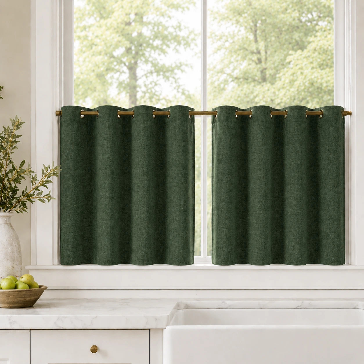 Lengths Window Curtain Sedge - #7084-25 Hunter Green browser generated product photo