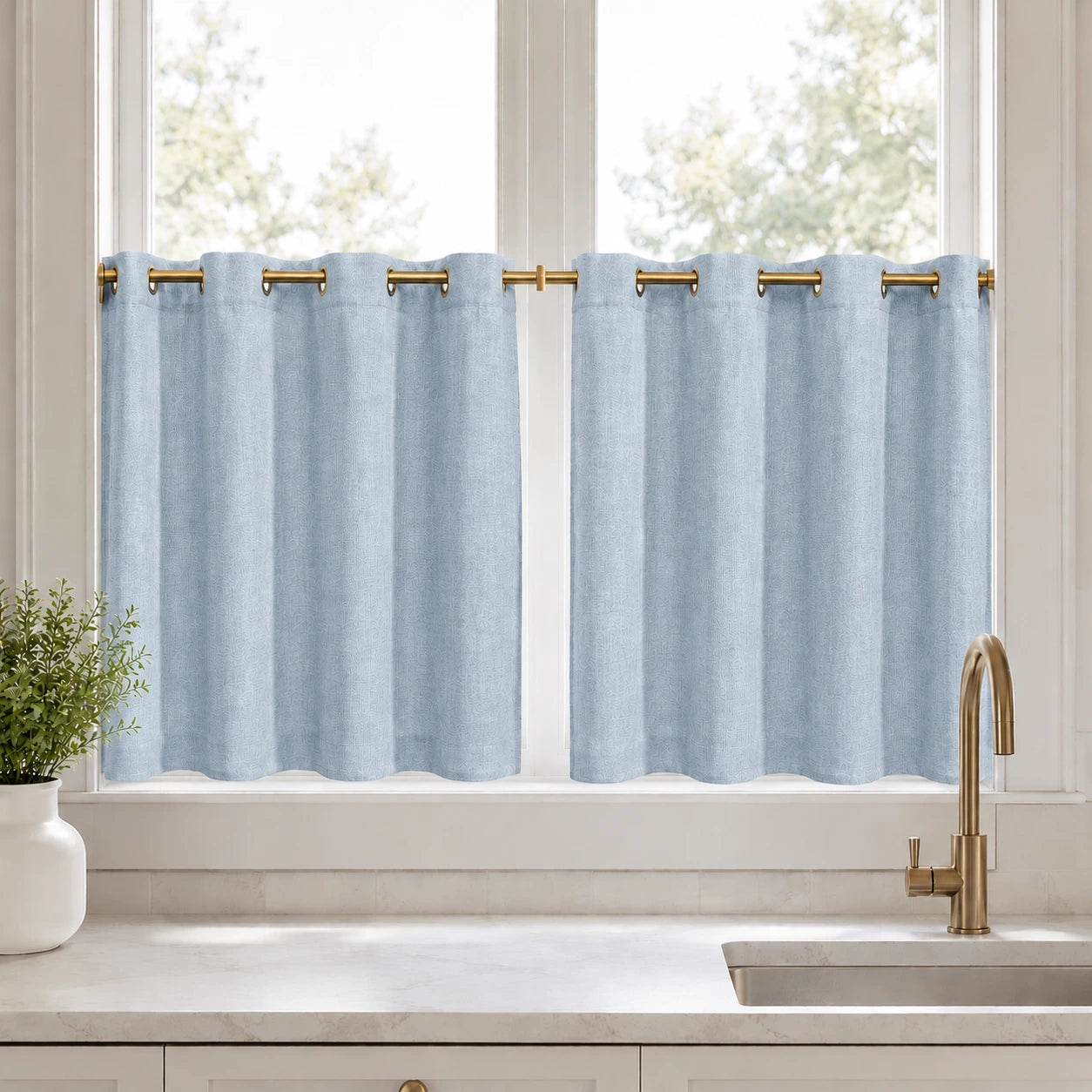 Lengths Window Curtain Sedge - #7084-26 Light Sky Blue browser generated product photo