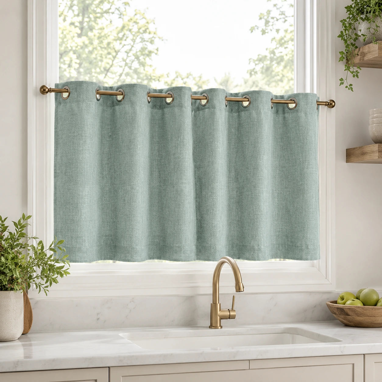Lengths Window Curtain Sedge - #7084-28 Aqua Haze browser generated product photo