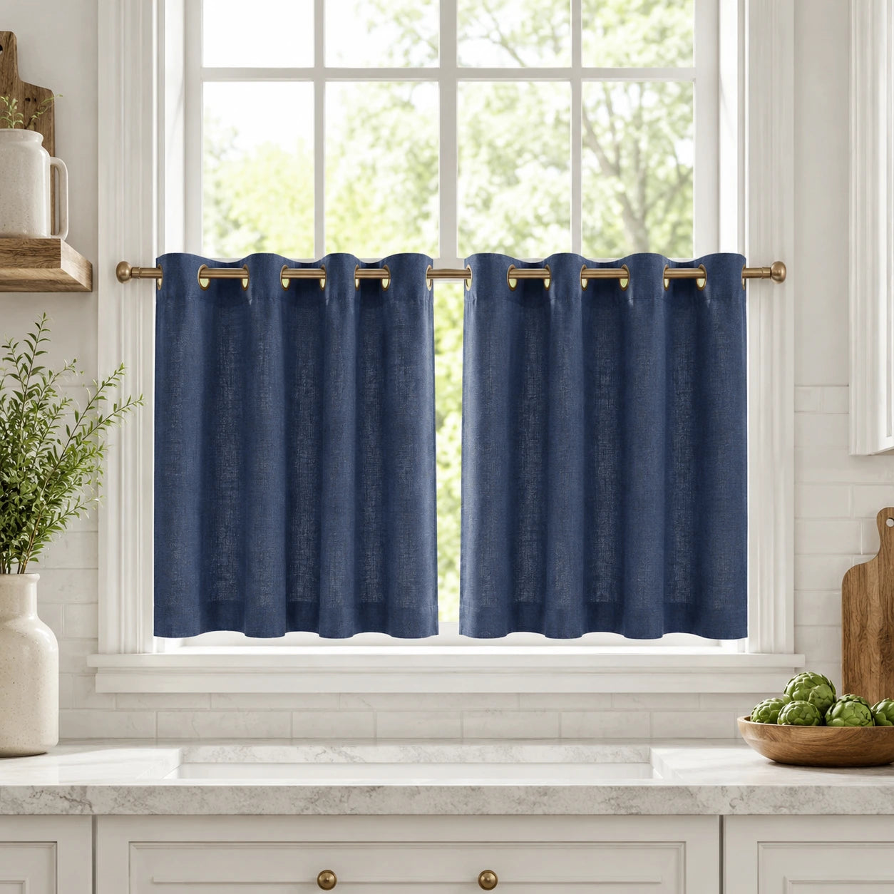 Lengths Window Curtain Sedge - #7084-34 Navy Blue browser generated product photo