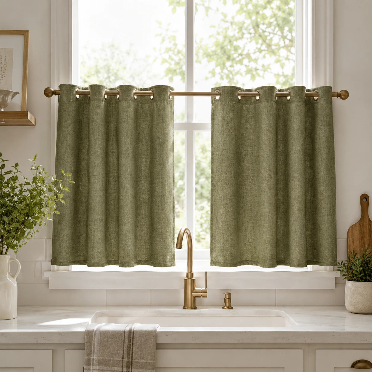 Lengths Window Curtain Sedge - #7084-41 Khaki browser generated product photo