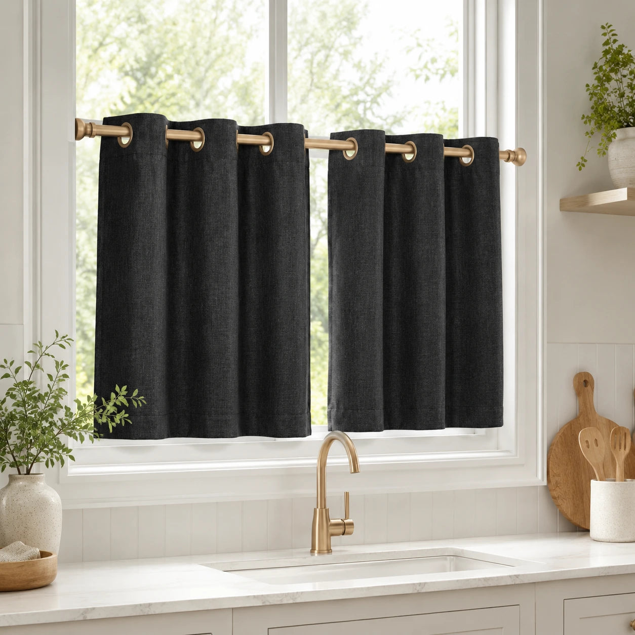 Lengths Window Curtain Sedge - #7084-60 Black browser generated product photo