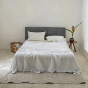 100% Linen White/Beige Solid Flat Sheet 3PCS Sets - Fredesigner