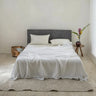 100% Linen White/Beige Solid Flat Sheet 3PCS Sets - Fredesigner